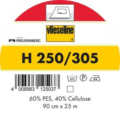 Freudenberg Vlieseline H 250 Bügeleinlage Breite 90 cm | Laufmeter | Weiß