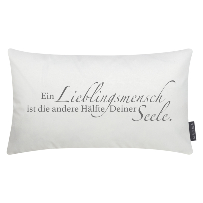 MAGMA Kissen SINNSPRUCH Ein Lieblingsmensch ist die andere Hälfte Deiner Seele. 30x50cm
