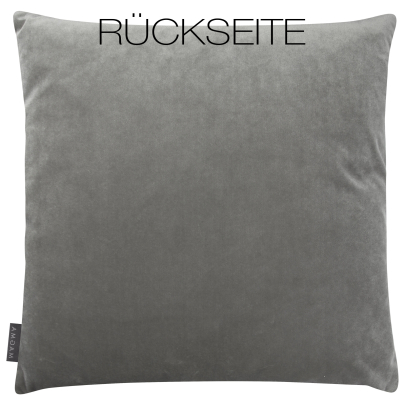 MAGMA Samt-Kissenhülle NOBLESS 40 x 40 cm grau mit erhabenem Rautenmuster