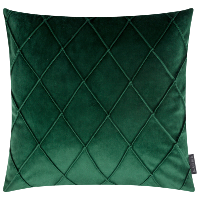 MAGMA Samt-Kissenhülle NOBLESS 50 x 50 cm grün mit erhabenem Rautenmuster