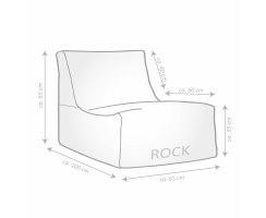 SITTING POINT Outdoor Sitzsack KORFU ROCK ca. 65 x 100 x 65 cm 003 grau