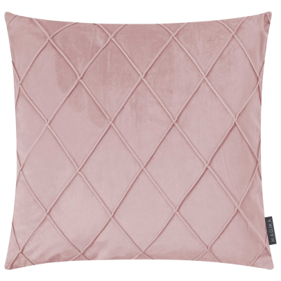 MAGMA Samt-Kissenhülle NOBLESS 50 x 50 cm altrose mit erhabenem Rautenmuster