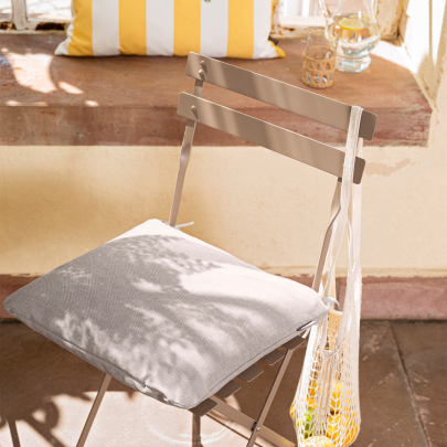 Outdoor Stuhlkissen CAPRI 44x44x4cm mit RV und Kordel orange