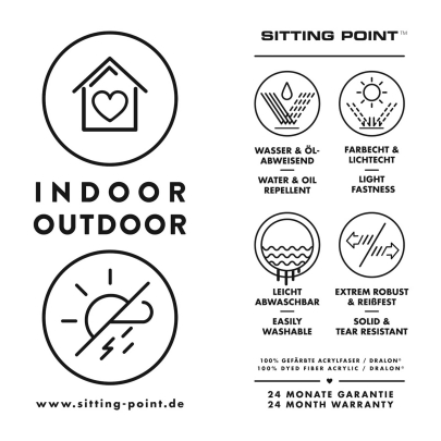 SITTING POINT Outdoor Sitzsack OUTSIDE LOFT ca. 80x80x45cm 070 braun