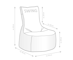 SITTING POINT Outdoor Sitzsack OUTSIDE SWING ca. 90x65x90cm 003 grau