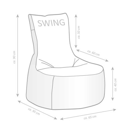 SITTING POINT Outdoor Sitzsack OUTSIDE SWING ca. 90x65x90cm 007 anthrazit