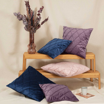 MAGMA Samt-Kissenhülle NOBLESS mit erhabenem Rautenmuster