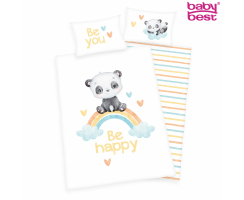 Babybettwäsche Set Regenbogen Panda babybest®