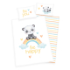 HERDING Kinderbettw&auml;sche Set 100 x 135 cm Regenbogen Panda Flanell