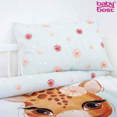 Babybettwäsche Set 100 x 135 cm aus Bio-Baumwolle Giraffe babybest® Renforcé