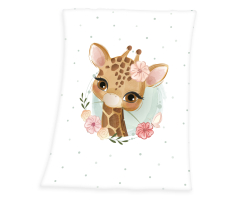 babybest® Baby Microfaser Kuscheldecke Giraffe 75x100cm