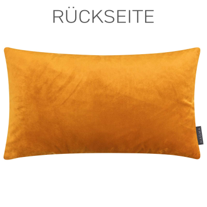 MAGMA Samt-Kissenhülle RAYA Fellimitatstreifen 40 x 60 cm senf