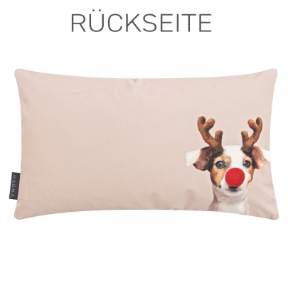 MAGMA Kissen XMAS DOGS 30 x 50 cm beige