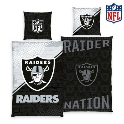 NFL Wende-Bettwäsche Las Vegas Raiders Renforcé 135 x 200 cm / 80 x 80 cm