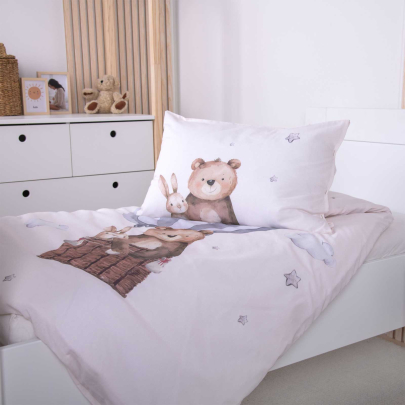 HERDING Kinderbettwäsche 100 x 135 cm Ballonfahrt Renforcé