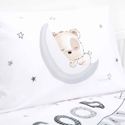 HERDING Kinderbettwäsche Set 100 x 135 cm Sleeping Little Bear Renforcé