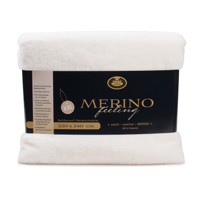 Gözze Merino-Feeling Kuscheldecke XXL 220 x 240 cmn wollweiß
