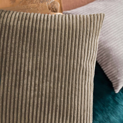 MAGMA Flauschcord Kissenbezug SHARA 60 x 60 cm taupe