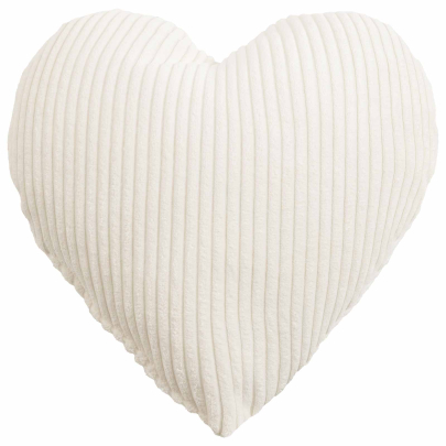 Flauschcord Herzkissen SHARA ca. 32 cm elfenbein Dekokissen