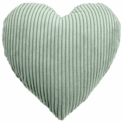 MAGMA Flauschcord Herzkissen SHARA ca. 32 cm salbei Dekokissen