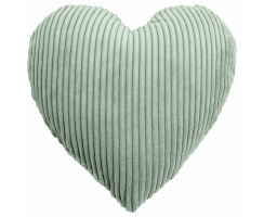 Flauschcord Herzkissen SHARA ca. 32 cm salbei Dekokissen