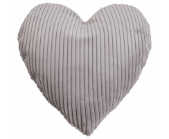 Flauschcord Herzkissen SHARA ca. 43 cm grau Dekokissen