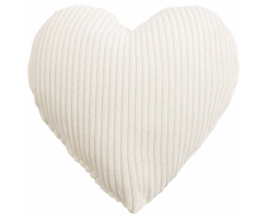 Flauschcord Herzkissen SHARA ca. 43 cm elfenbein Dekokissen
