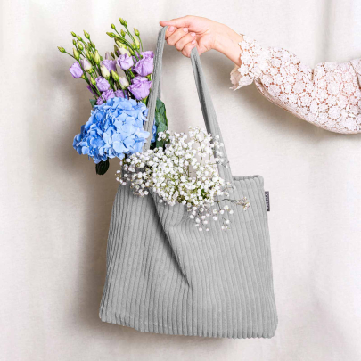 MAGMA Flauschcord Tasche SHARA grau ca. 48 x 12 x 36 cm (L x B x H)