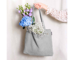 Flauschcord Tasche SHARA grau ca. 48 x 12 x 36 cm (L x B...