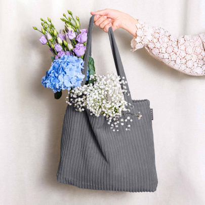 MAGMA Flauschcord Tasche SHARA anthrazit ca. 48 x 12 x 36 cm (L x B x H)