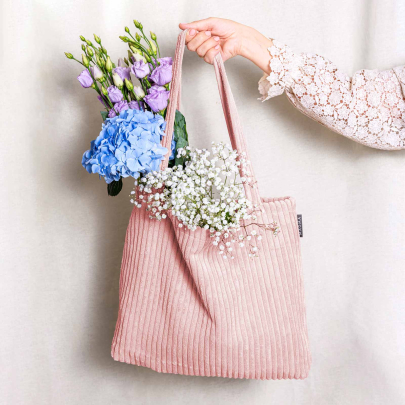 MAGMA Flauschcord Tasche SHARA rose ca. 48 x 12 x 36 cm (L x B x H)