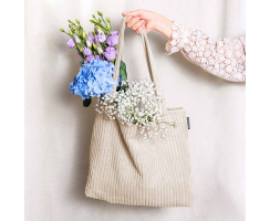 MAGMA Flauschcord Tasche SHARA beige ca. 48 x 12 x 36 cm...