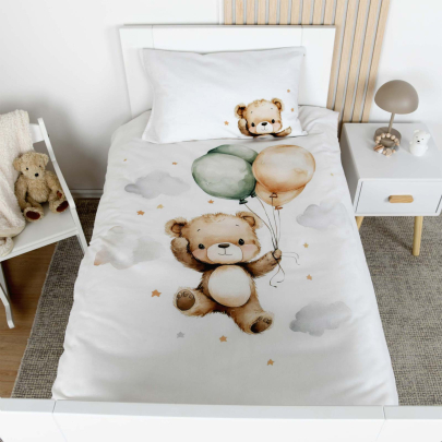 Babybettwäsche Ballon Teddy 100x135 cm Renforcé Baumwolle babybest