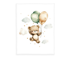 HERDING Ballon Teddy 75x100cm Microfaser Kuscheldecke