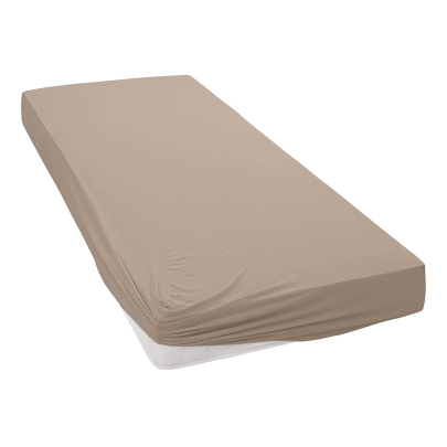 JANINE Spannbetttuch Elastic-Jersey 5002 - bügelfrei & elastisch 100 × 200 cm taupe