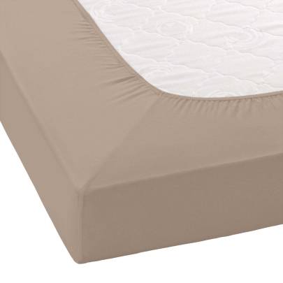 JANINE Spannbetttuch Elastic-Jersey 5002 - bügelfrei & elastisch 100 × 200 cm taupe