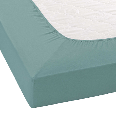 JANINE Spannbetttuch Elastic-Jersey 5002 - bügelfrei & elastisch 150 × 200 cm mineralgrün