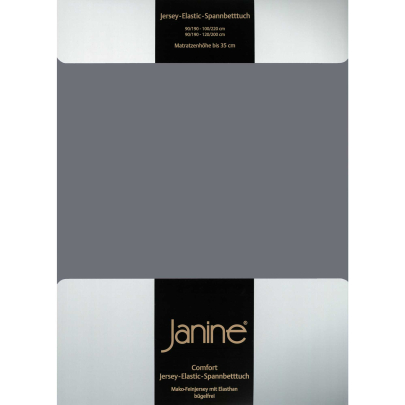 JANINE Spannbetttuch Elastic-Jersey 5002 - bügelfrei & elastisch 200 × 200 cm opalgrau