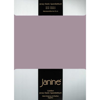 JANINE Spannbetttuch Elastic-Jersey 5002 - bügelfrei & elastisch 150 × 200 cm holunder