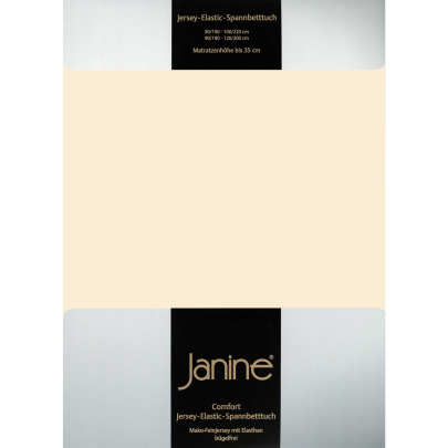 JANINE Spannbetttuch Elastic-Jersey 5002 - bügelfrei & elastisch 100 × 200 cm leinen