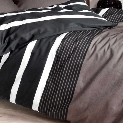 JANINE JD Mako Satin 8468 Bettwäsche nougat schwarz 155 x 200 cm / 80 x 80 cm