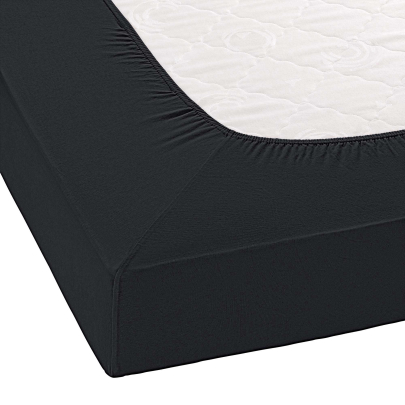 JANINE Spannbetttuch Elastic-Jersey 5002 - bügelfrei & elastisch 100 × 200 cm schwarz