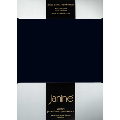 JANINE Spannbetttuch Elastic-Jersey 5002 - bügelfrei & elastisch 150 × 200 cm schwarz