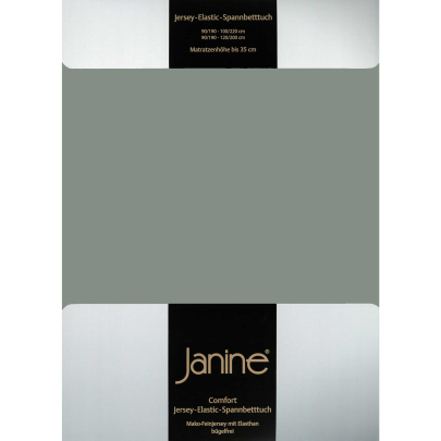 JANINE Spannbetttuch Elastic-Jersey 5002 - bügelfrei & elastisch 150 × 200 cm salbeigrün