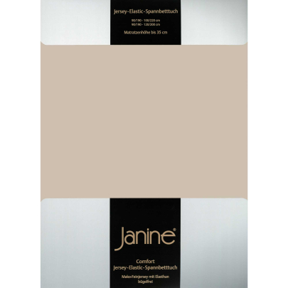 JANINE Spannbetttuch Elastic-Jersey 5002 - bügelfrei & elastisch 150 × 200 cm naturell