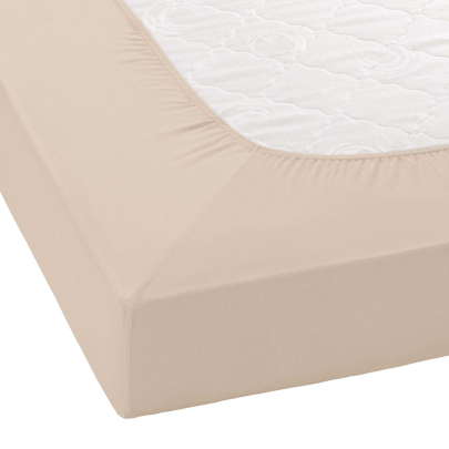 JANINE Spannbetttuch Elastic-Jersey 5002 - bügelfrei & elastisch 200 × 200 cm naturell