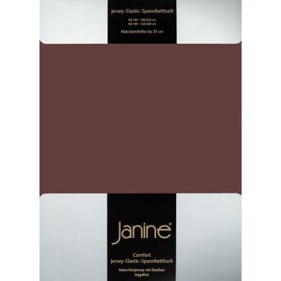 JANINE Spannbetttuch Elastic-Jersey 5002 - bügelfrei & elastisch 100 × 200 cm dunkelbraun