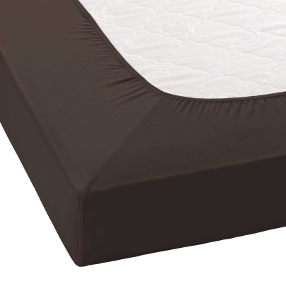 JANINE Spannbetttuch Elastic-Jersey 5002 - bügelfrei & elastisch 150 × 200 cm dunkelbraun