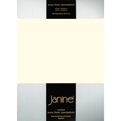 JANINE Spannbetttuch Elastic-Jersey 5002 - bügelfrei & elastisch 150 × 200 cm natur