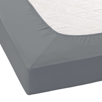 JANINE Spannbetttuch Elastic-Jersey 5002 - bügelfrei & elastisch 200 × 200 cm titan